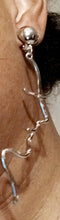 Load image into Gallery viewer, Abstract Face Design Clip On Earrings silver
