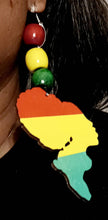 Load image into Gallery viewer, Handmade Wooden afrocentric  Earrings large
