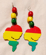 Load image into Gallery viewer, Handmade Wooden afrocentric  Earrings large
