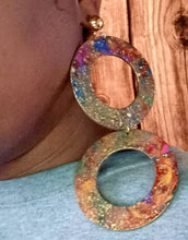 Load image into Gallery viewer, Handpainted Wooden Clip On Earrings - Abstract Design
