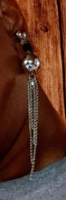 Load image into Gallery viewer, Silver Metal Ball and Chain Clip On Earrings
