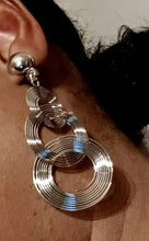 Load image into Gallery viewer, Abstract Wire Silver Metal Multi Hoop Clip On Earrings
