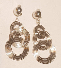 Load image into Gallery viewer, Abstract Wire Silver Metal Multi Hoop Clip On Earrings
