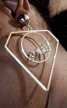Load image into Gallery viewer, Clip On Love design Diamond Hoop Dangle Earrings silver
