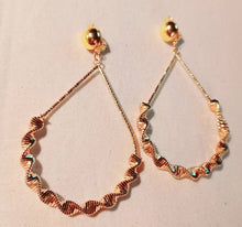 Load image into Gallery viewer, Handmade  gold Metal Spiral Hoop  Clip On Earrings
