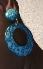 Load image into Gallery viewer, Chunky Handmade Acrylic Hoop Clip On Earrings dark brown
