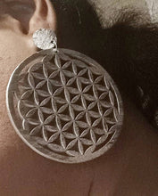 Load image into Gallery viewer, Large 7 Chakra Flower Flower of Life Yoga clip on earrings
