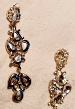 Load image into Gallery viewer, Blingy Runway silver Metal Rhinestone Clip On Earrings silver
