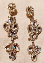Load image into Gallery viewer, Blingy Runway silver Metal Rhinestone Clip On Earrings silver
