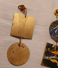 Load image into Gallery viewer, Abstract Handpainted Wooden Clip On Earrings, Chunky Extra Large

