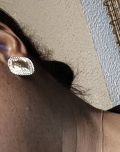 Load image into Gallery viewer, Classy Silver Hammered Stud Clip On Earrings medium

