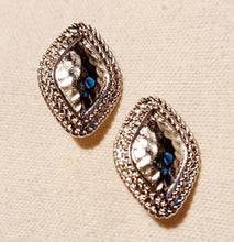 Load image into Gallery viewer, Classy Silver Hammered Stud Clip On Earrings medium
