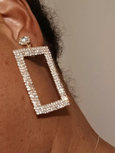 Load image into Gallery viewer, Blingy Runway Gold Metal Rhinestone Clip On Earrings
