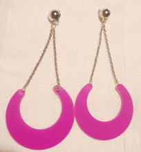 Load image into Gallery viewer, Vintage Handmade Hoop Clip On Earrings 5 in.
