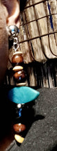 Load image into Gallery viewer, Handmade Natural Wood Clip On Dangle Earrings 3 inch
