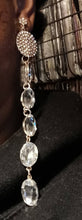 Load image into Gallery viewer, Handmade Gold Metal and rhinestone Clip On Earrings 6 inch
