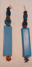 Load image into Gallery viewer, Handmade Natural Wood Clip On Dangle Earrings 8 inch
