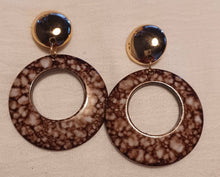 Load image into Gallery viewer, Chunky Handmade Acrylic Hoop Clip On Earrings dark brown
