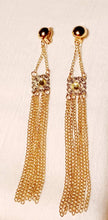Load image into Gallery viewer, Handmade Metal chain Clip On Earrings gold
