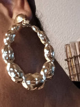 Load image into Gallery viewer, Silver Classic Clip On Large Bamboo Hoop Earrings silver
