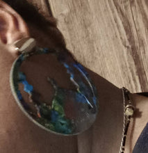 Load image into Gallery viewer, Hand-Painted Wooden Eid Earrings, Lightweight Statement Jewelry
