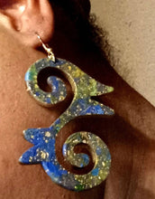 Load image into Gallery viewer, Handpainted Abstract Symbol Wooden Earrings
