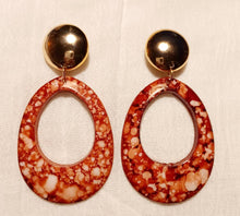 Load image into Gallery viewer, Chunky Handmade Acrylic Hoop Clip On Earrings rust
