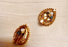 Load image into Gallery viewer, Crystal Stud Clip On Earrings dark purple
