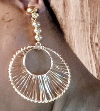 Load image into Gallery viewer, Handmade Abstract Wire Metal Hoop Clip On Earrings silver
