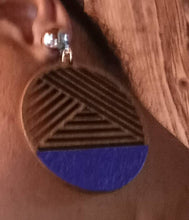Load image into Gallery viewer, Minimalist Wooden Earrings pierced ears
