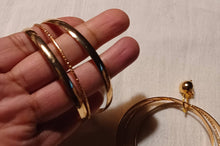 Load image into Gallery viewer, Extra Large Handmade Gold Metal Multi Hoop Clip On Earrings
