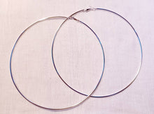 Load image into Gallery viewer, Giant Silver Metal  Hoop Earrings 6 inch
