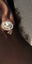 Load image into Gallery viewer, Small Crystal Stud Clip On Earrings gold
