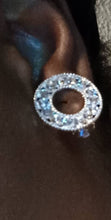 Load image into Gallery viewer, Rhinestone Circle  Stud Clip On Earrings
