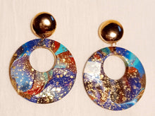 Load image into Gallery viewer, Abstract Handpainted Wooden Earrings, Lightweight Clip On

