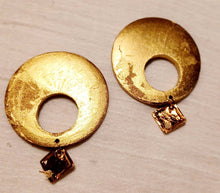 Load image into Gallery viewer, Abstract Handpainted Design Wooden Earrings pierced
