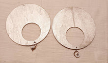 Load image into Gallery viewer, Extra Large Abstract Handpainted Wooden Hoop Earrings (pierced ears)
