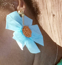 Load image into Gallery viewer, Handmade Extra Large Paper Flower Clip On Earrings
