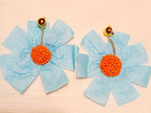 Load image into Gallery viewer, Handmade Extra Large Paper Flower Clip On Earrings
