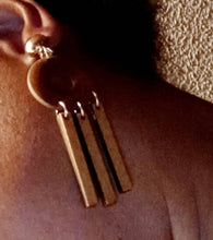 Load image into Gallery viewer, Natural Wood Clip On Dangle Earrings brown
