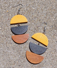 Load image into Gallery viewer, Handmade Minimalist 3 tone wooden Earrings
