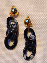 Load image into Gallery viewer, Small Handmade Acrylic Chain Clip On Earrings 2 inch

