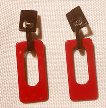 Load image into Gallery viewer, Handmade Acrylic Abstract Hoop Clip On Earrings
