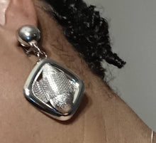 Load image into Gallery viewer, Silver Metal Mesh Clip On Earrings
