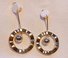 Load image into Gallery viewer, Handmade Acrylic Hoop Clip On Earrings gold
