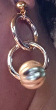 Load image into Gallery viewer, Handmade Chunky gold acrylic Earrings Clip On 4 in
