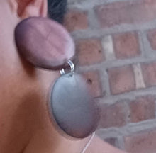 Load image into Gallery viewer, Chunky Handmade hand carved Natural Wood Clip On Earrings
