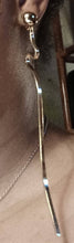 Load image into Gallery viewer, Extra Long  Handmade Metal  Clip On Earrings gold 6 inch
