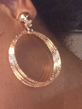 Load image into Gallery viewer, Gold Metal Multi Hoop Clip On Earrings medium size
