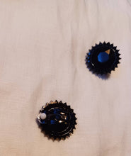 Load image into Gallery viewer, Large Chunky Black Crystal Stud Clip On Earrings
